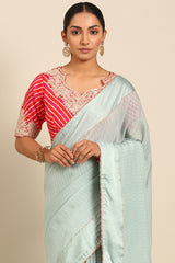 Blue Soft Blended Silk Saree