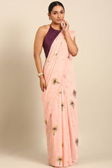 Dhatura - Blush Beam Foil Print Saree SKU EKS61