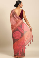 Navy Blue Cotton Blend Silk Saree with Botti Work