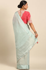 Blue Soft Blended Silk Saree