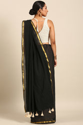 Rangeen - Noir Essential Solid Mul Cotton Saree SKU EKS62