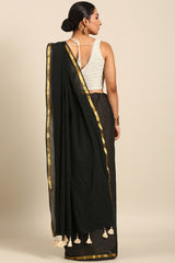 Rangeen - Noir Essential Solid Mul Cotton Saree SKU EKS62