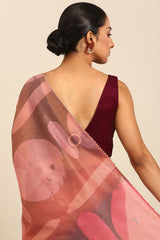 Navy Blue Cotton Blend Silk Saree with Botti Work