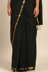 Rangeen - Noir Essential Solid Mul Cotton Saree SKU EKS62