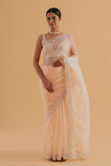 Sitara - Blush Pink Supreme Silk Saree with Foil Embroidery – Feminine and Regal - SKU EKS25