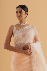 Sitara - Blush Pink Supreme Silk Saree with Foil Embroidery – Feminine and Regal - SKU EKS25