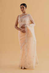 Sitara - Blush Pink Supreme Silk Saree with Foil Embroidery – Feminine and Regal - SKU EKS25