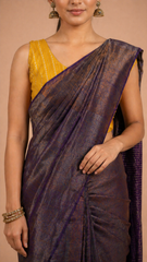 Aarika – Dark Purple Pure Linen Saree - SKU EKS83