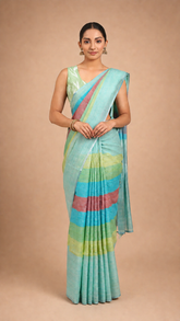 Neerja - Pastel Multicolor Cotton Saree - SKU EKS82