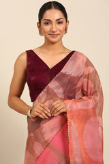 Navy Blue Cotton Blend Silk Saree with Botti Work