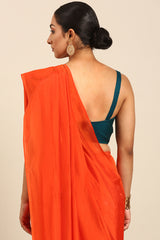 Scarlet Grace Solid Red Mul Cotton Saree with Bhoti Pallu