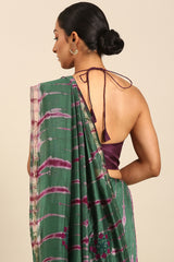Lavender Drift Solid Mul Cotton Saree with Bhoti Pallu