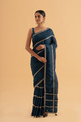 Dwani - Midnight Blue Ho Silk Saree with Zari Work – Regal Traditional Drape - SKU EKS22