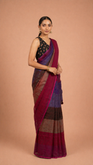 Rhea – Multicolor Cotton Saree with Bold Contrast Elegance - SKU EKS85