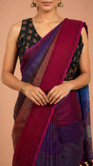 Rhea – Multicolor Cotton Saree with Bold Contrast Elegance - SKU EKS85