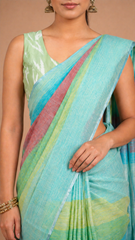 Neerja - Pastel Multicolor Cotton Saree - SKU EKS82
